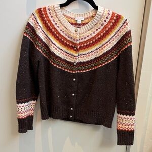 J. Jill Fair Isle Cardigan